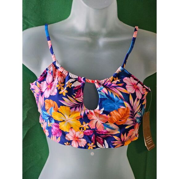 Hobie Keyhole Bralette Sailor Blue//Island Getaway Top Sz L - Picture 2 of 5
